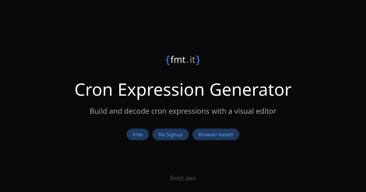 Cron Expression Generator - Free Online Crontab Tool | fmtit